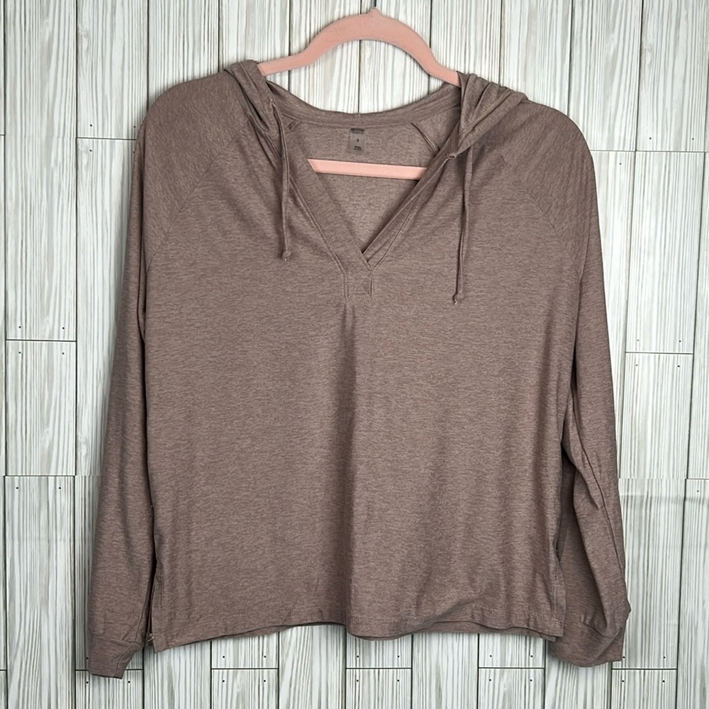 Beyond Yoga‎ Women's Long Sleeve Hooded Tee Mauve Hoodie Shirt Top Size Small